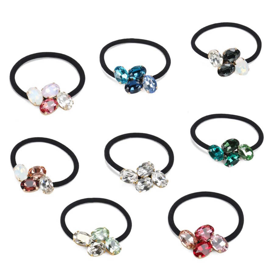 Elastic with coloured stones